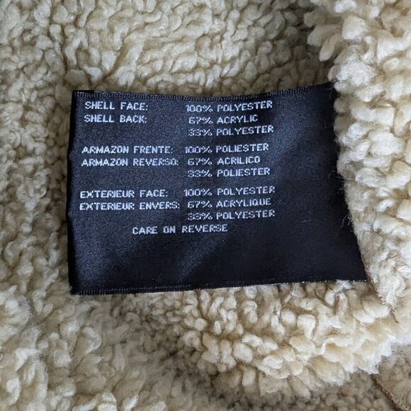 Tan Brown Sherpa Lined Faux Suede Toggle Closure Hooded Coat - Picture 6 of 6